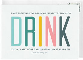'Colorful Drink' Virtual / Remote Invitation