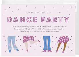 'Dance Party' Kids Birthday Invitation