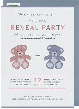 'Teddy Bears' Virtual / Remote Invitation