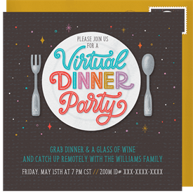 'Virtual Dinner Party' Virtual / Remote Invitation