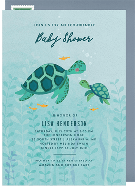 'Turtle Friends' Baby Shower Invitation