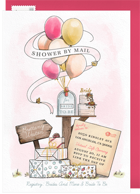 'Shower By Mail' Bridal Shower Invitation