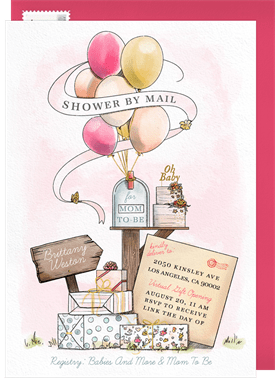 'Shower By Mail' Baby Shower Invitation