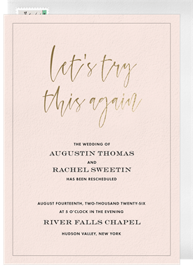 'Try Again' Wedding Updates Invitation