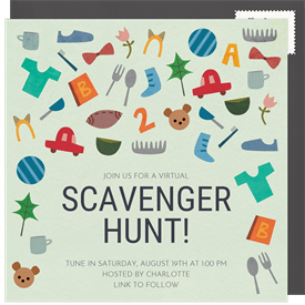 'Scavenger Hunt' Virtual / Remote Invitation
