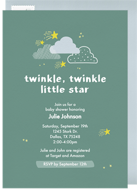 'Playful Clouds' Baby Shower Invitation