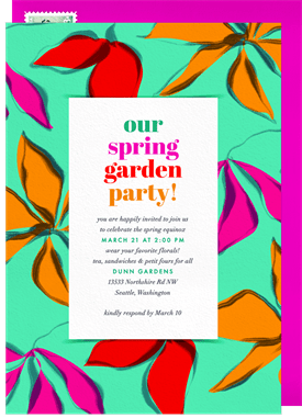 'Flowy Florals' Garden party Invitation