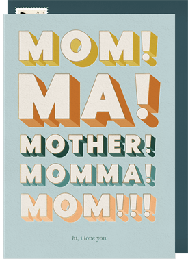 'Mom!' Mother's Day Card