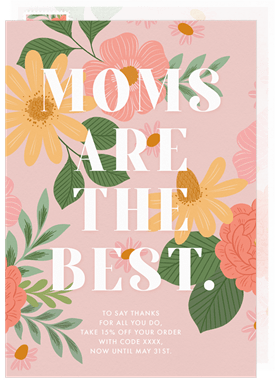 'Moms Are The Best' Mother's Day Card