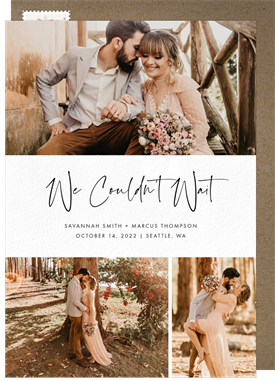 'Couldn't Wait' Wedding Announcement
