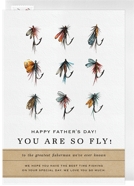 'Fly Fishing Grid' Father's Day Card