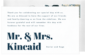 'The Edit' Wedding Thank You Note