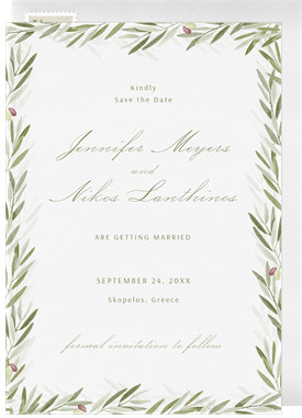 'Olive Branches' Wedding Save the Date