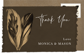 'Exotic Tropical Leaves' Wedding Thank You Note