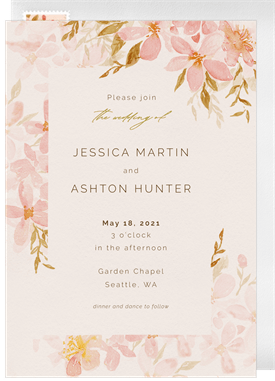'Lovely Floral Frame' Wedding Invitation