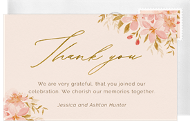 'Lovely Floral Frame' Wedding Thank You Note