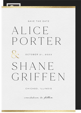 'Gilded Edges' Wedding Save the Date