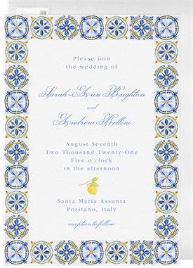 'Mediterranean Vibes' Wedding Invitation