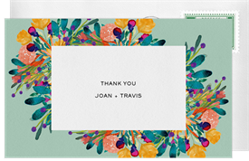 'Bold Florals' Wedding Thank You Note