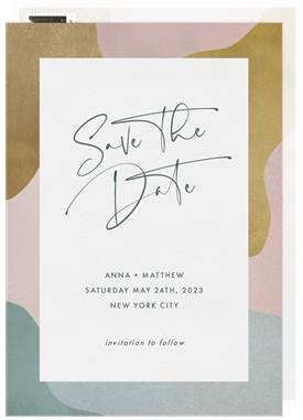 'Painterly Abstract Frame' Wedding Save the Date
