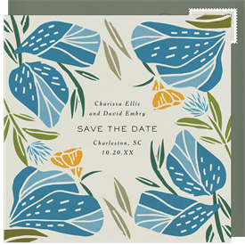 'Floral Block Print' Wedding Save the Date