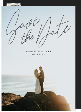 'Minimal Script' Wedding Save the Date