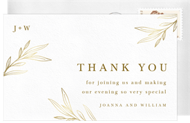 'Floral Leaves' Wedding Thank You Note