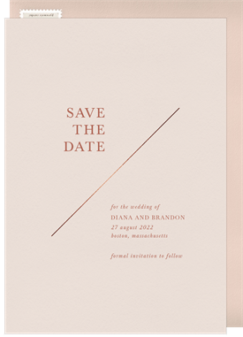 'Simple Diagonal' Wedding Save the Date