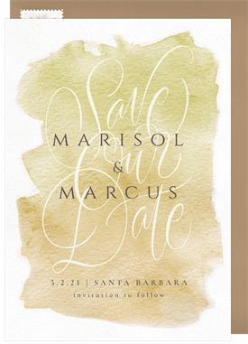 'Ombre Watercolor Wash' Wedding Save the Date