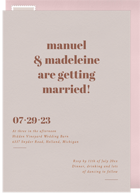 'Getting Married' Wedding Invitation