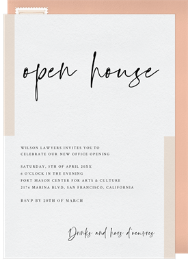 'Bar Accents' Open House Invitation