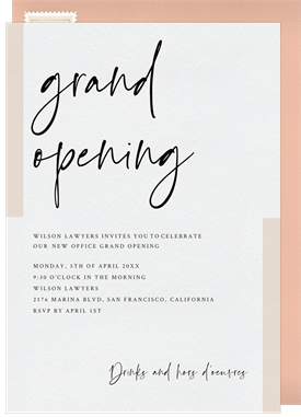 'Bar Accents' Grand opening Invitation
