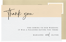 'Bar Accents' Wedding Thank You Note