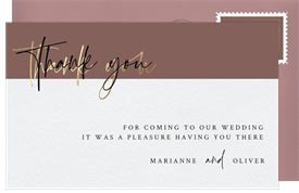 'Bar Accents' Wedding Thank You Note