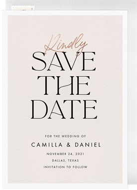 'Rose Gold Chic' Wedding Save the Date
