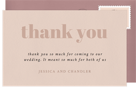 'Take Center Stage' Wedding Thank You Note