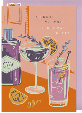 'Cheery Cocktails' Birthday Cards Card