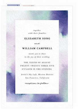 'Watercolor Frame' Wedding Invitation