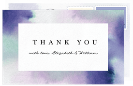 'Watercolor Frame' Wedding Thank You Note