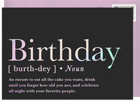 'Birthday Defined' Birthday Cards Card