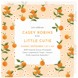 'Little Cutie' Baby Shower Invitation