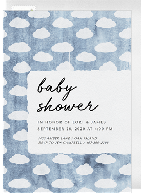 'Textured Clouds' Baby Shower Invitation