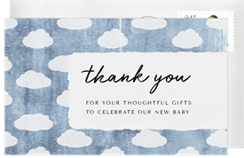 'Textured Clouds' Baby Shower Thank You Note