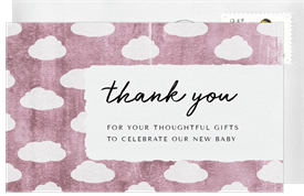'Textured Clouds' Baby Shower Thank You Note