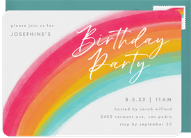 'Rainbow' Kids Birthday Invitation