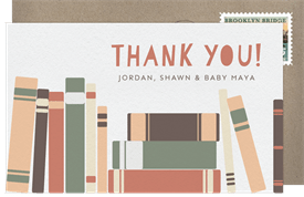 'Baby Books' Baby Shower Thank You Note