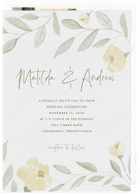 'Soft Watercolor Florals' Wedding Invitation