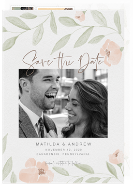 'Soft Watercolor Florals' Wedding Save the Date