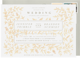 'Double Frame Foliage' Wedding Invitation
