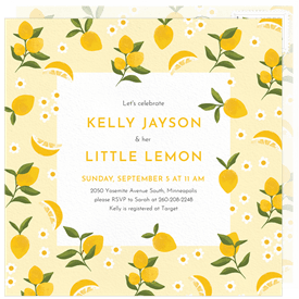 'Little Lemon' Baby Shower Invitation